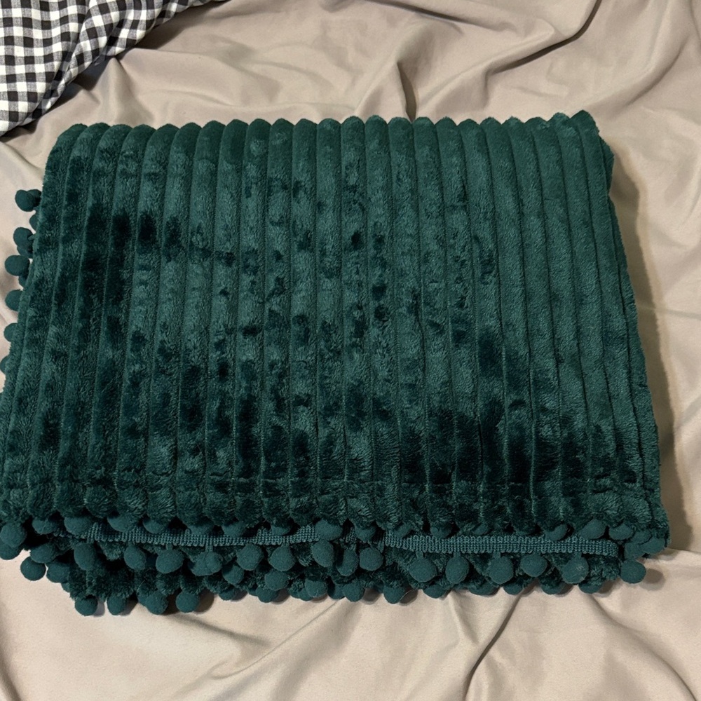 Amazon Dark Green Plush Blanket